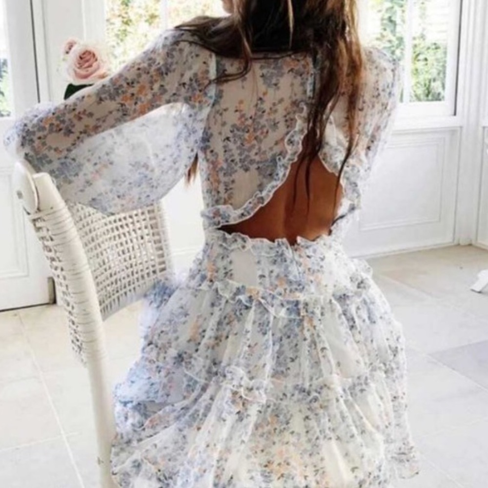 EFFORTLESS RUFFLE MINI DRESS - Picture 2 of 4